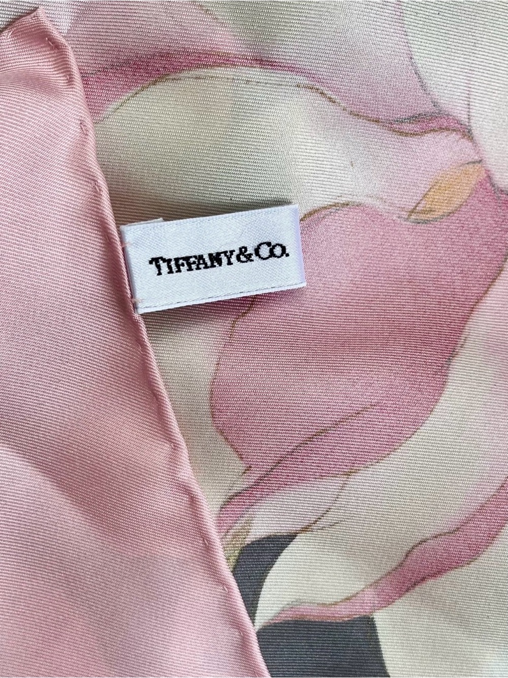 Tiffany & Co Silk Scarf Floral Bird Square Italy Designer - Picture 6 of 9